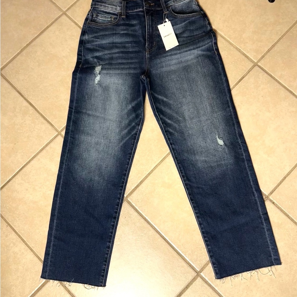 Level 99 Dark Blue Denim Jeans - Ankle